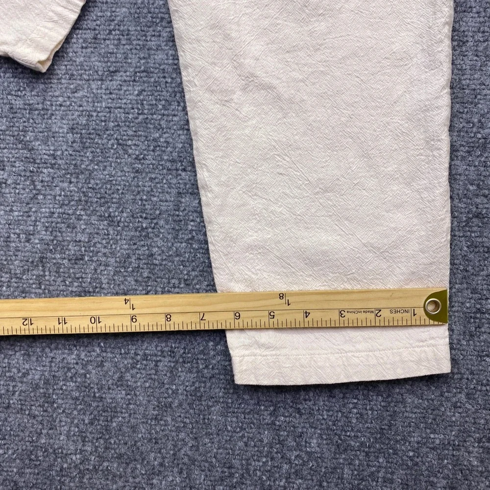 Outerknown Mens Organic Cotton Textured Drawstring Pants Cream Size S Tropical